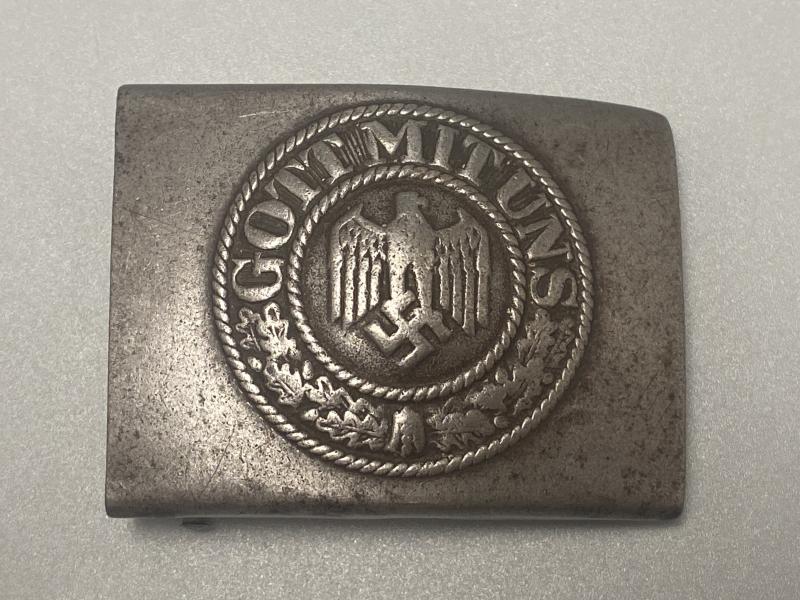 Steel German Army Belt Buckle E.Schneider 1943