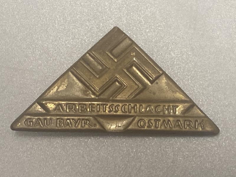 Arbeitsschlacht Gau Bayr. Ostmark Day Badge
