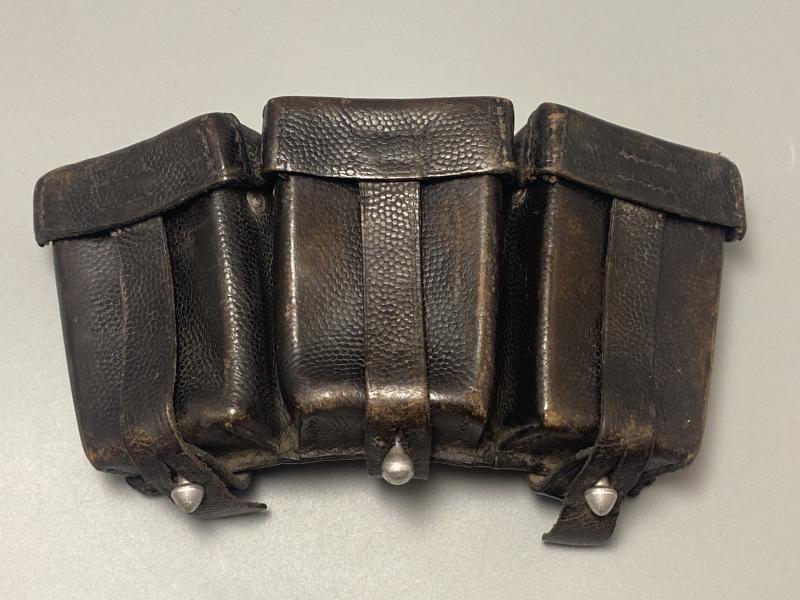 German K98k Black Leather Ammo Pouch 1938 Dated