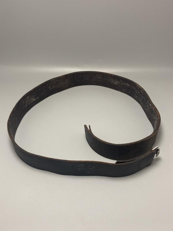 Black Leather German Army Combat Belt 110cm 1943 Dated