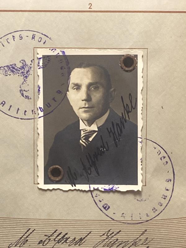 German Army Wehrpass Alfred Hanke Landwehr With Service