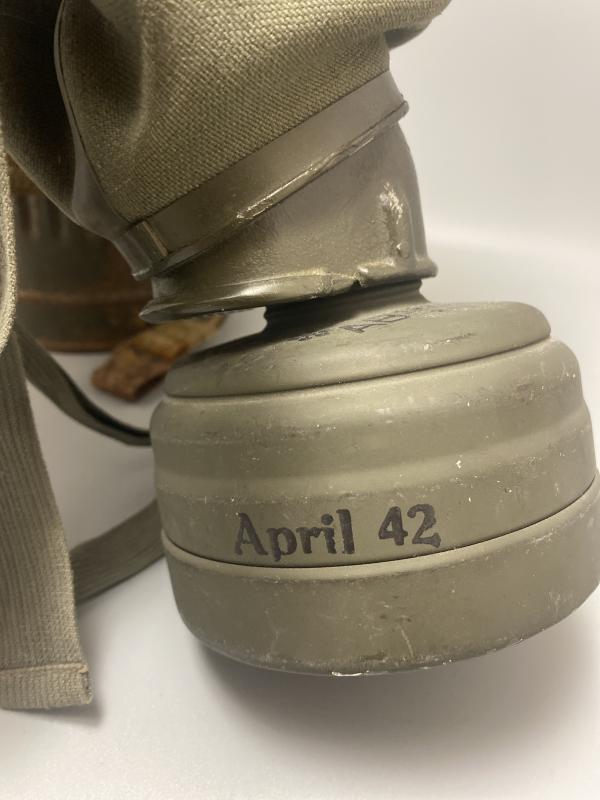 German Army Gas Mask & Tin Gren. Ernst Meret