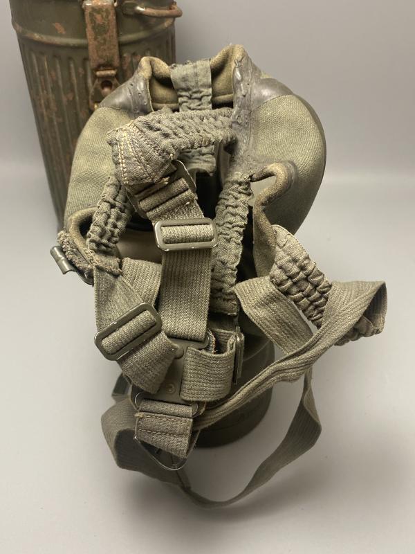 German Army Gas Mask & Tin Gren. Ernst Meret