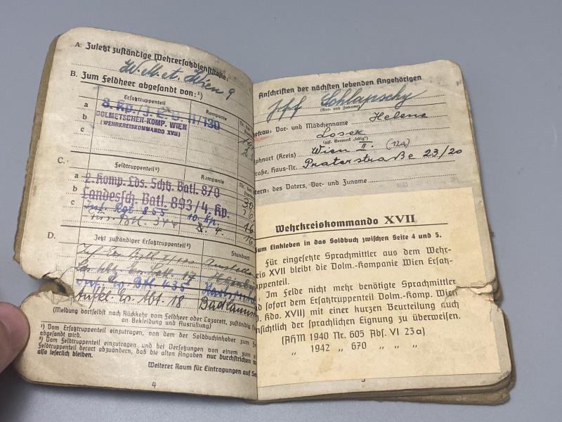 German Army Sonderfuhrer Josef Schtapsky Wounded Northern France 1944