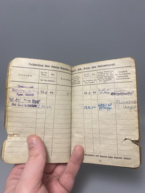 German Army Sonderfuhrer Josef Schtapsky Wounded Northern France 1944