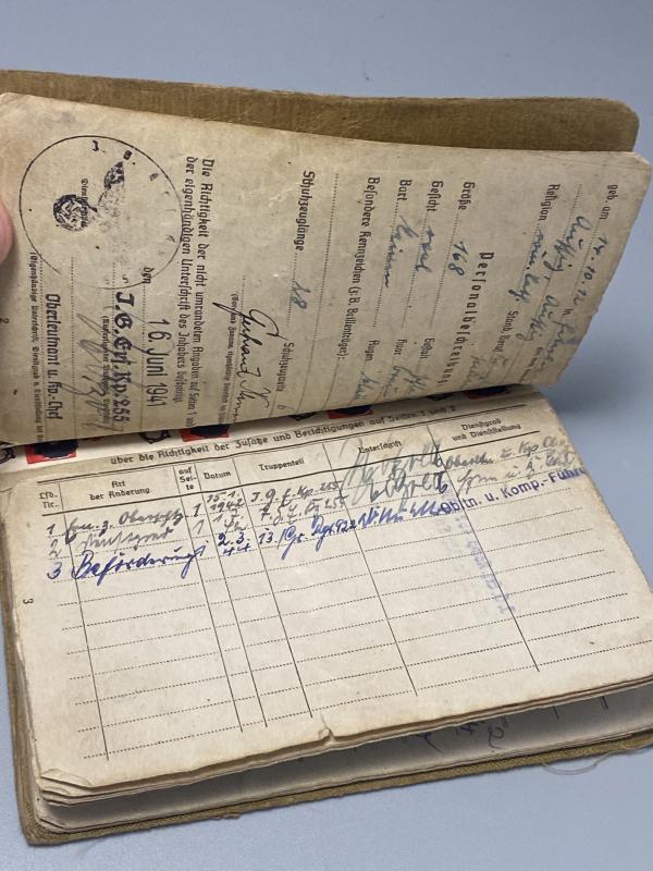 German Army Soldbuch Obergefreiter Klement 243 Infantry Division Normandy