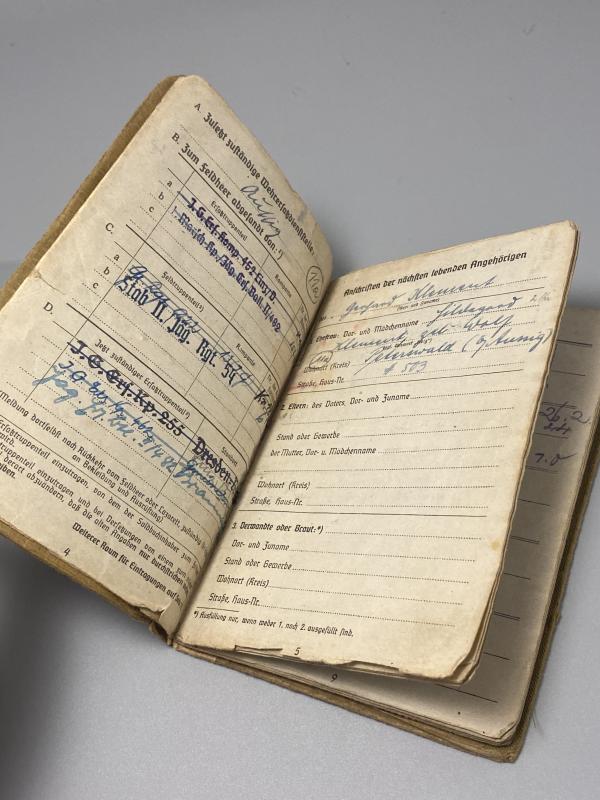 German Army Soldbuch Obergefreiter Klement 243 Infantry Division Normandy