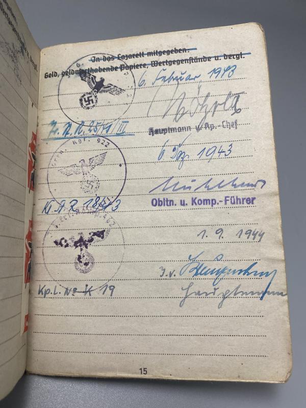 German Army Soldbuch Obergefreiter Klement 243 Infantry Division Normandy