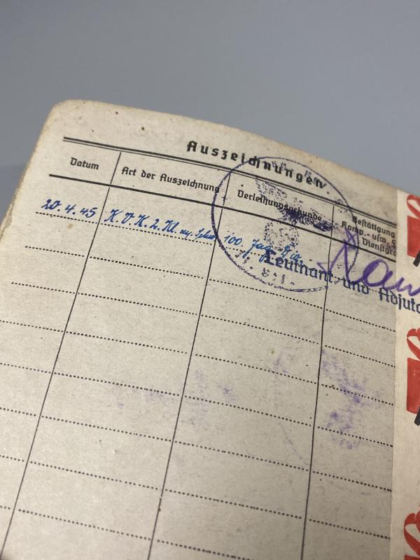 German Army Soldbuch Obergefreiter Klement 243 Infantry Division Normandy