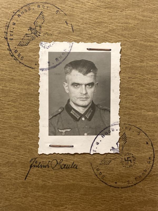 German Army Soldbuch Soldat Julius Sauter KIA Würzburg 1945