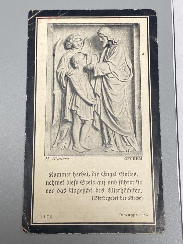 Death Card Grenadier Hubert Weth Hermann Göring Division KIA July 1943