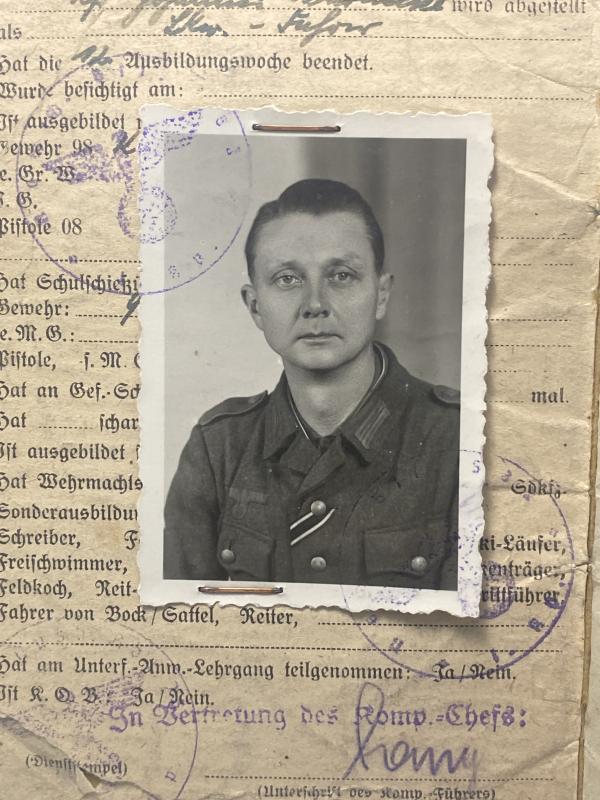 German Army Soldbuch Gefreiter Johannes Warnecke Stamm.Kp.KF.Ers.Abt.26.