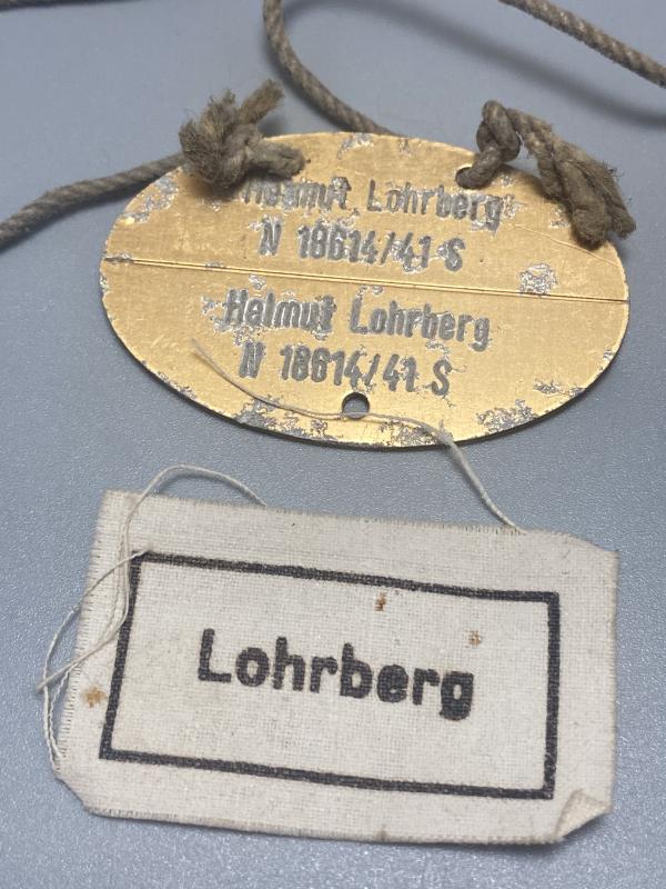 German Kriegsmarine Soldbuch & Dog Tag Matrosenhauptgefreiter Helmut Lohrberg