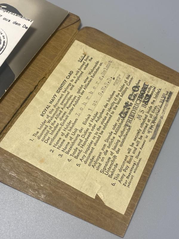 German Kriegsmarine Soldbuch & Dog Tag Matrosenhauptgefreiter Helmut Lohrberg