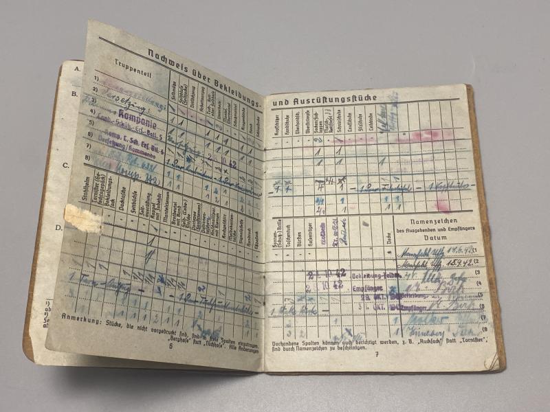 German Army Soldbuch Gefreiter Joachim Birk Landschutz Ers.Batl.5