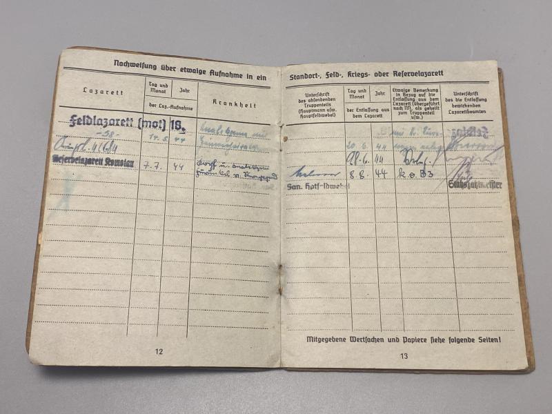 German Army Soldbuch Gefreiter Joachim Birk Landschutz Ers.Batl.5