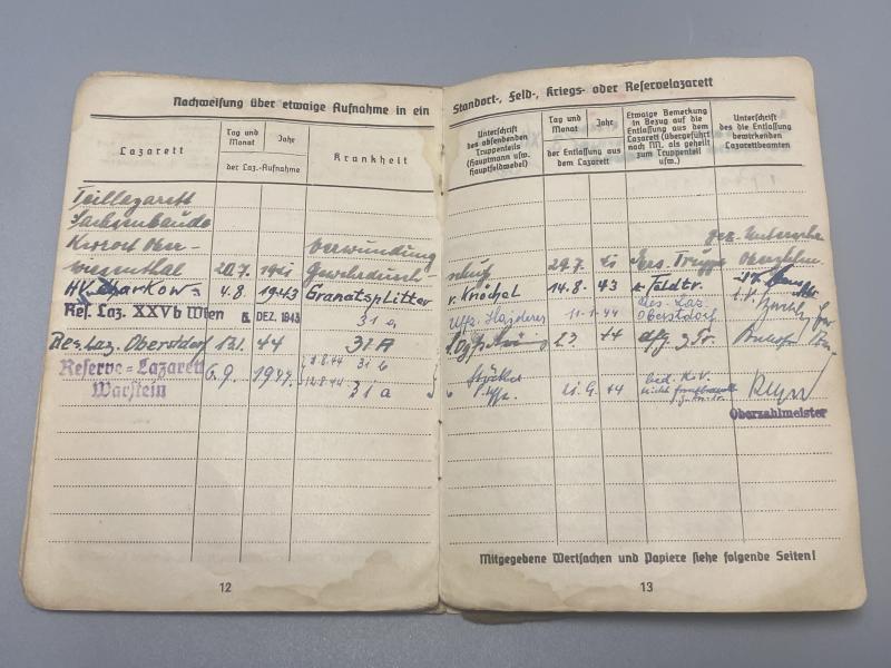 German Army Soldbuch Oberfeldwebel Helmut Schmidt Wound Badge in GOLD!