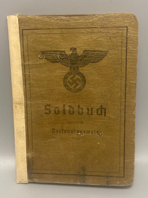 German Army Soldbuch Oberfeldwebel Helmut Schmidt Wound Badge in GOLD!