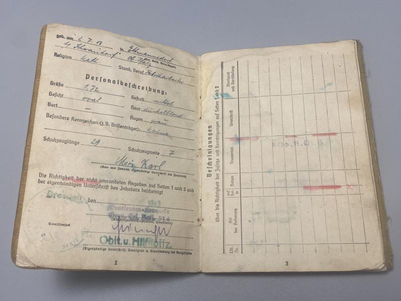 German Army Soldbuch Obergefreiter Karl Mois Grenadier Regt 687