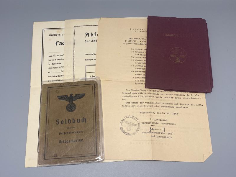 German Kriegsmarine Soldbuch Walter Lüngen Marinefrontspange Recipient VERY RARE!