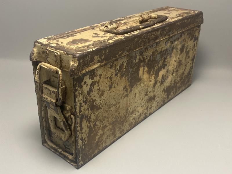 German Army Ordnance Tan White Washed MG34/42 Ammunition Tin