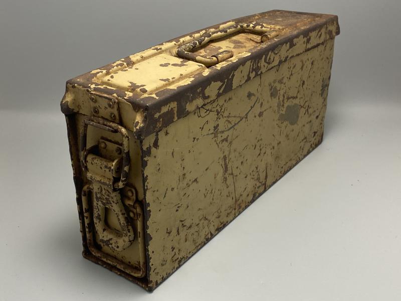 Late War German Ordnance Tan Painted MG34/42 Ammunition Tin