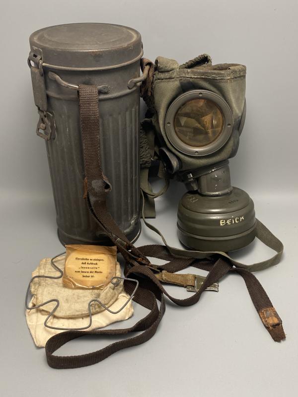 German Kriegsmarine Radio Operators Gas Mask Set Named