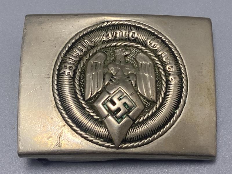 Early Nickel Plated Hitler Youth Belt Buckle