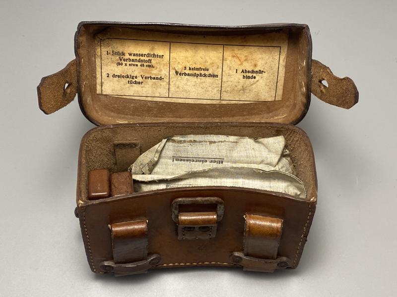 German Army Medical Pouch Dated 1941 With Contents
