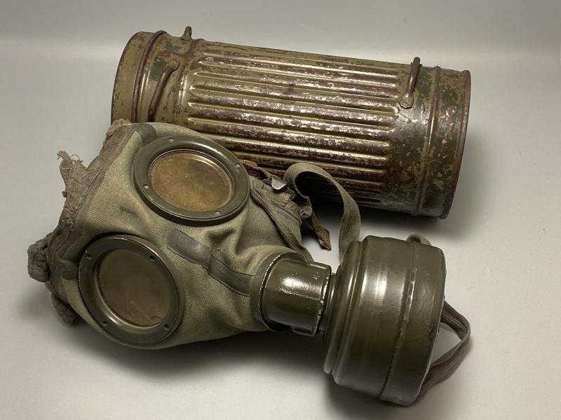 German Army Gas Mask & Tin 1941