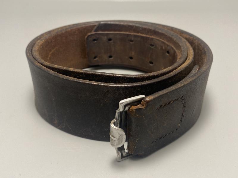 German Army Black Leather Combat Belt Dated 1939 Size 90cm