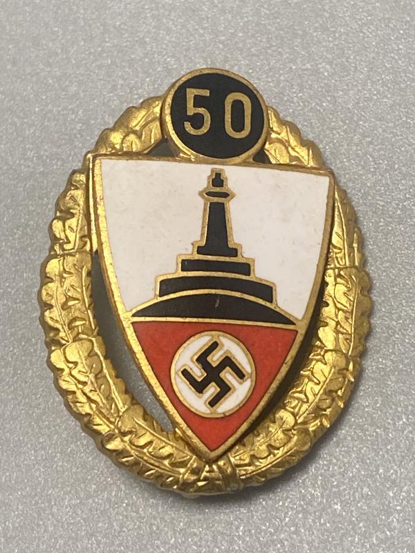 Third Reich Veterans Association DRKB 50 Years Membership Badge
