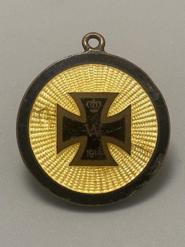 WW1 Iron Cross Enamelled Pendant