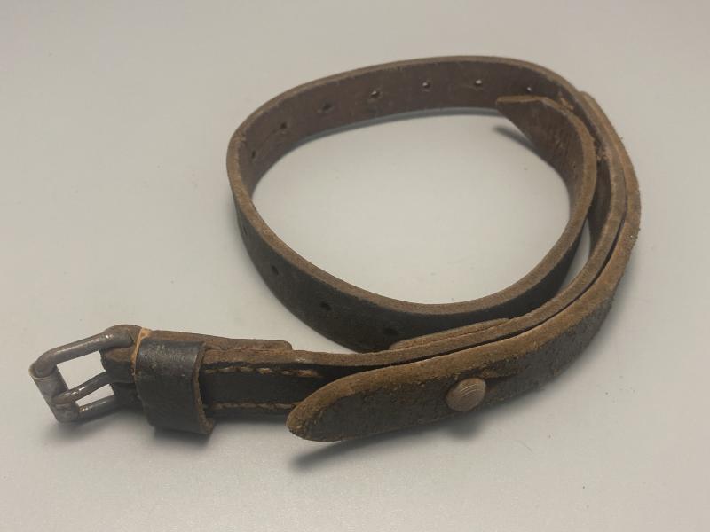 German Black Leather Zeltbahn Equipment Strap gtg1942