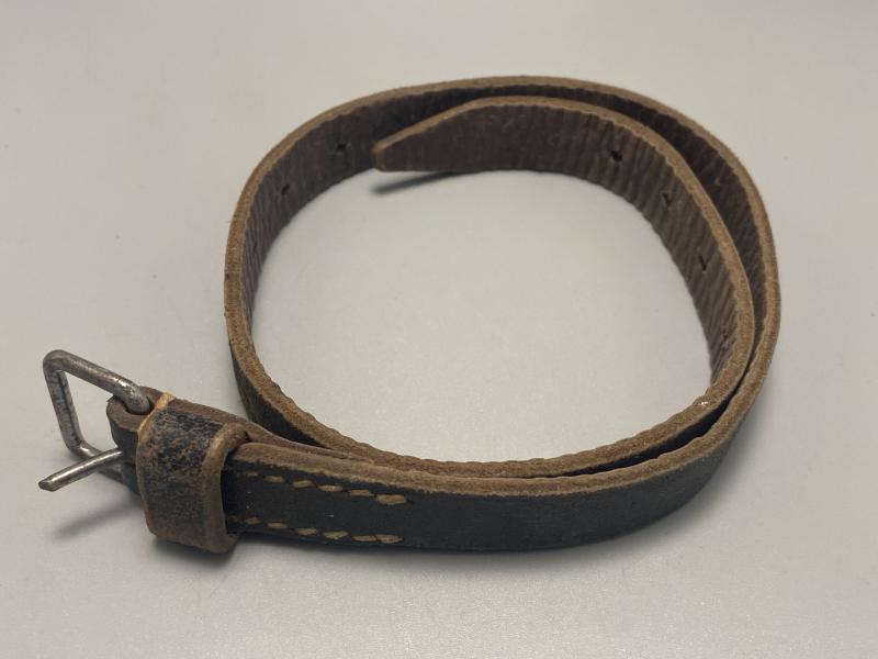 45cm Black Leather Equipment Strap Dated 1943