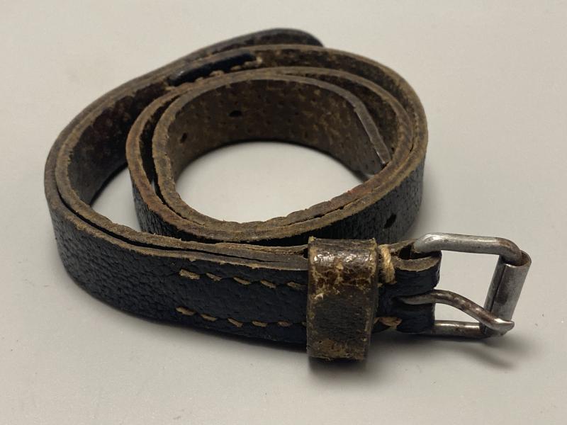 Black Pig Skin Leather German Army Zeltbahn Equipment Strap 1943
