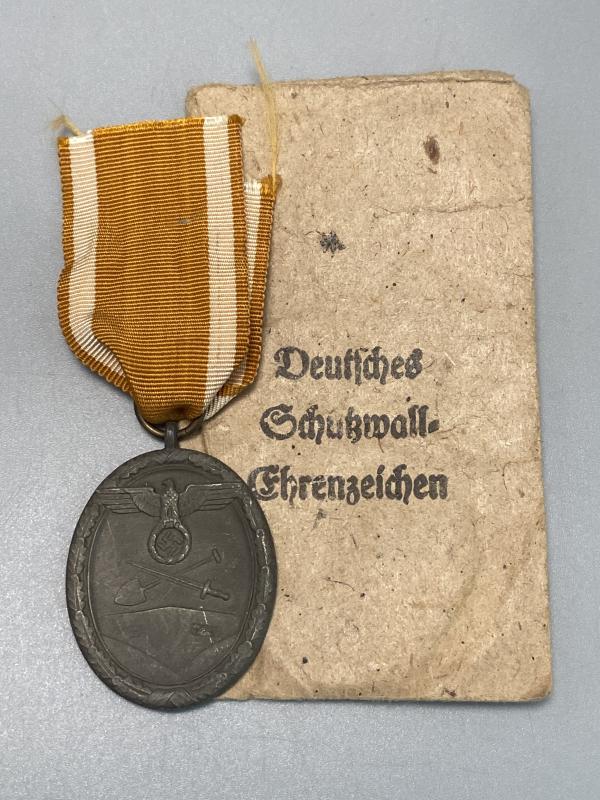 Westwall Medal With Packet Carl Poelath