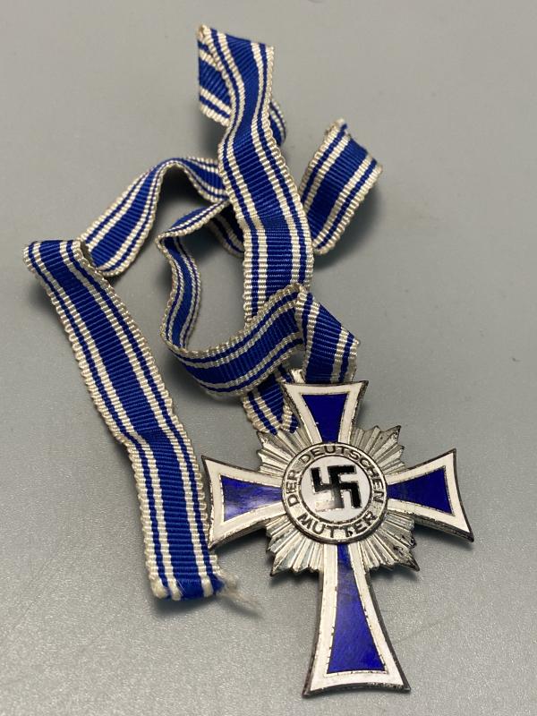 Silver Enamelled Mothers Cross With Ribbon