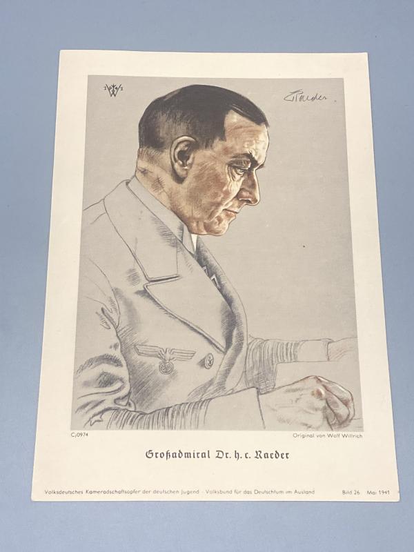 Großadmiral Dr. Raeder Wolfgang Willrich VDA Leaflet