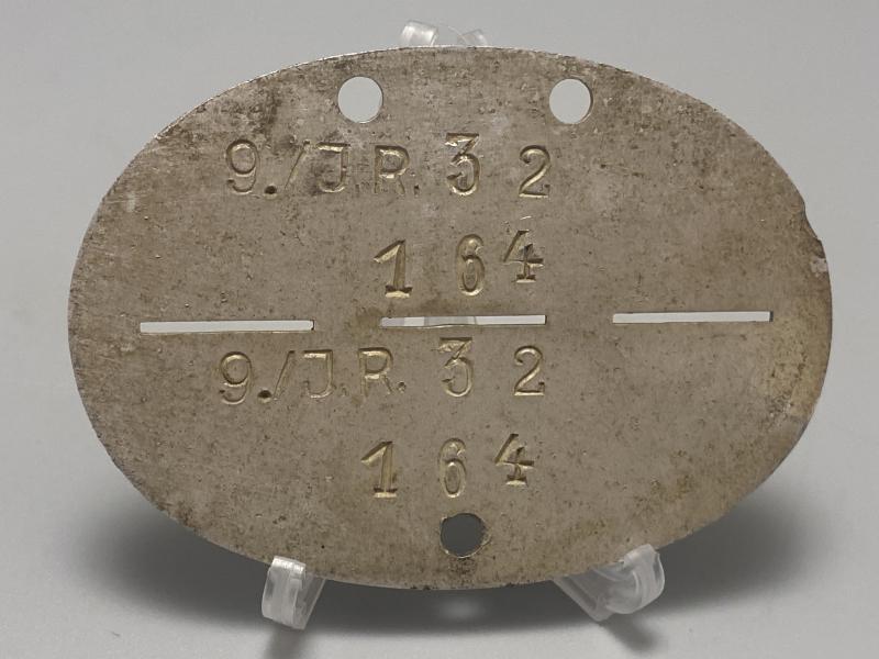 German Army ID Tag 9./J.R.32 24th Infantry Division