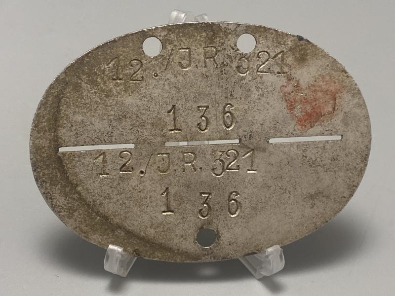 German Army ID Disc 12./J.R.321 197th Infantry Division