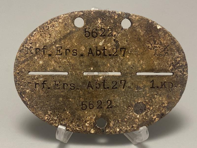 German Army ID Disc Krf.Ers.Abt.27 157th & 467th Division