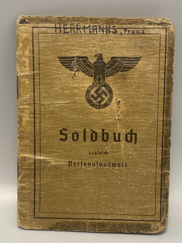 German Army Soldbuch Grenadier Franz Hermmanns Gr.E.Btl.468 Nijmegen & Ruhr Pocket