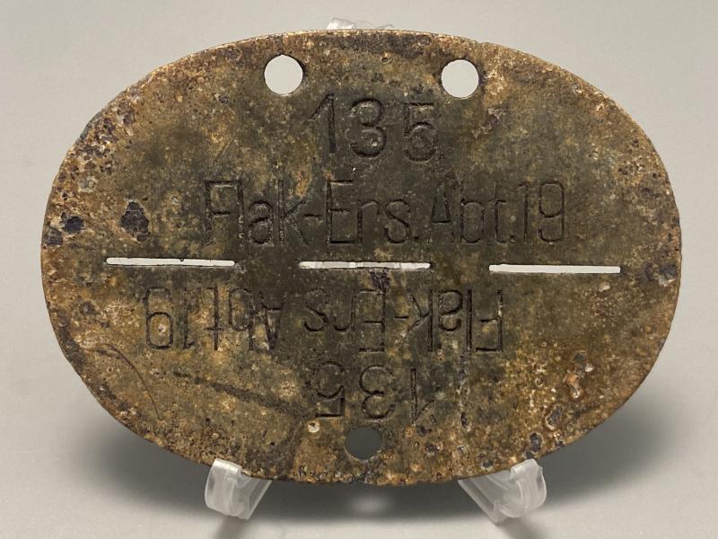 German Wehrmacht ID Disc Flak-Ers.Abt.19