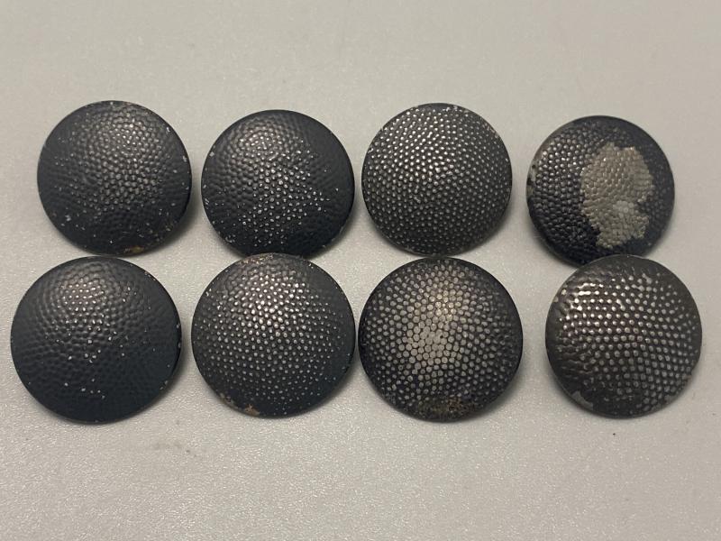 German Army Aluminium Grey Painted Tunic Buttons X8