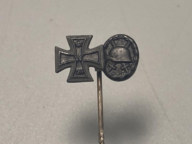 WW1 Iron Cross & Wound Badge Stick Pin