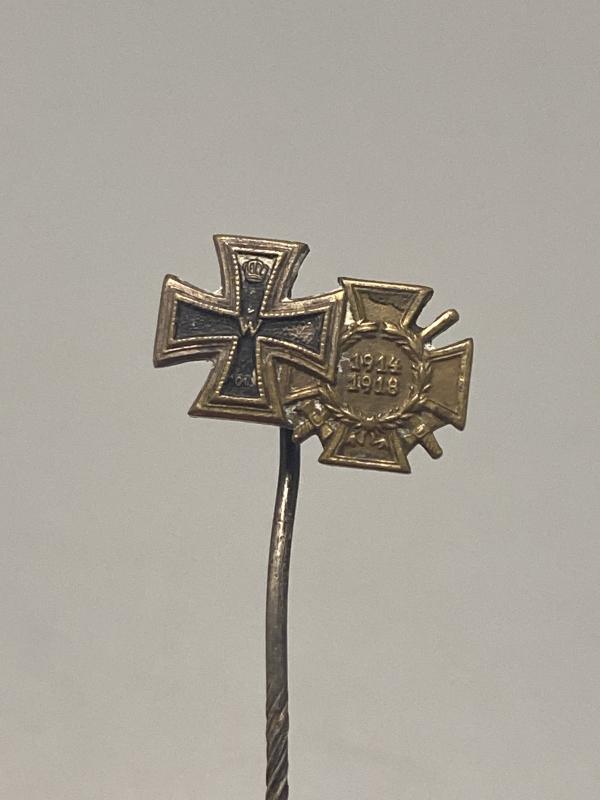 WW1 German Iron Cross & Hindenburg Cross Stick Pin
