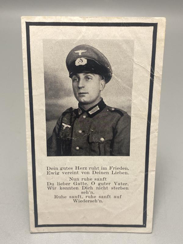 German Army Death Card Alfons Horch Panzer Pioneer Regiment Orel 1943