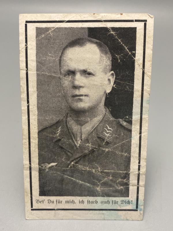 German Airforce Death Card Josef Beitl Died at Field Hospital North Italy 1943
