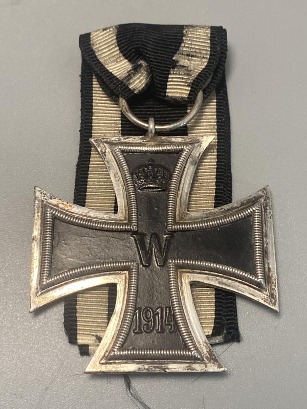 WW1 German Iron Cross Second Class Silver Frame Marked 800